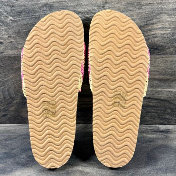 NIB VINTAGE HAVANA Mimi Crochet Slide Sandals Natural/Pink 7.5M - Picture 5 of 8